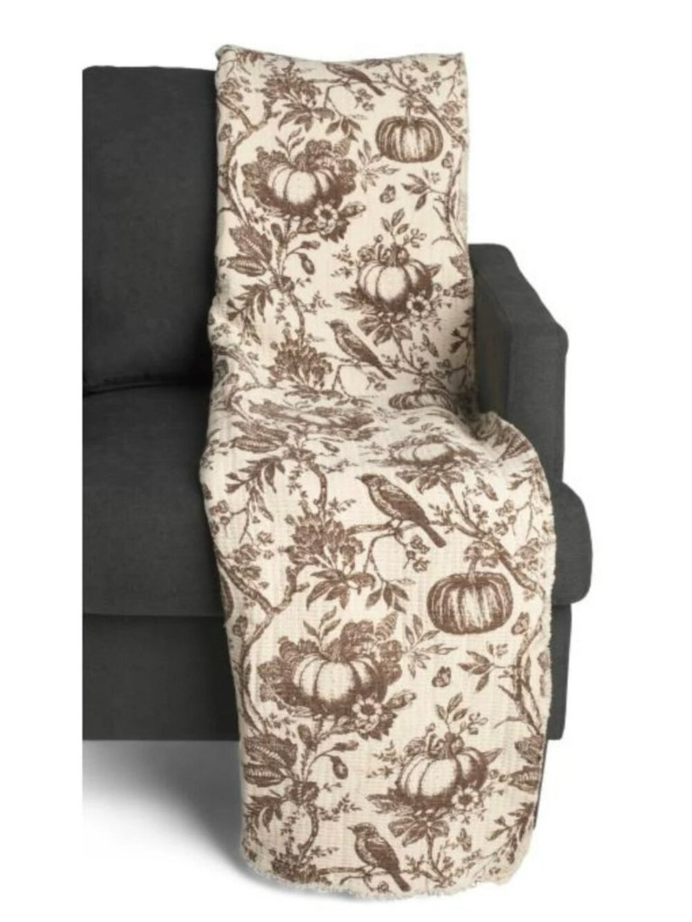 Harvest Home Oversized Plush Throw Blanket Pumpkins 60" X 70"